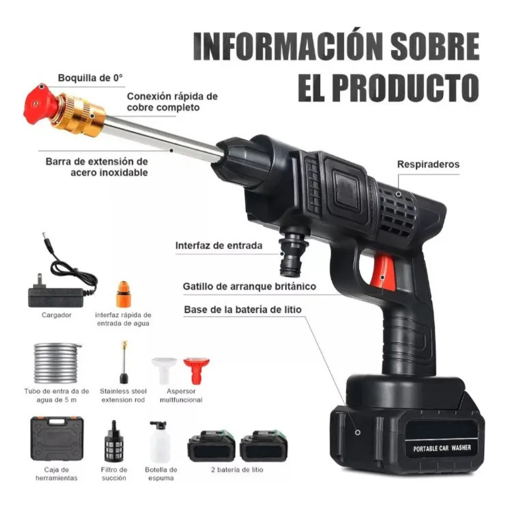 Hidrolavadora Portátil 48v + 2 Baterías - Washmaster™